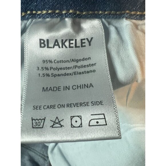 Blakeley Womens 3X Light Blue Distressed Flair Leg Jeans 32" Inseam Boho 70s - Picture 3 of 12